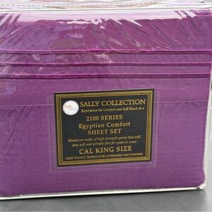 Brand new California king size bed sheet set,4PCS,deep pocket purple color